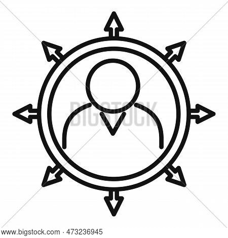 Multilateral Headhunter Icon. Outline Multilateral Headhunter Icon For Web Design Isolated On White 
