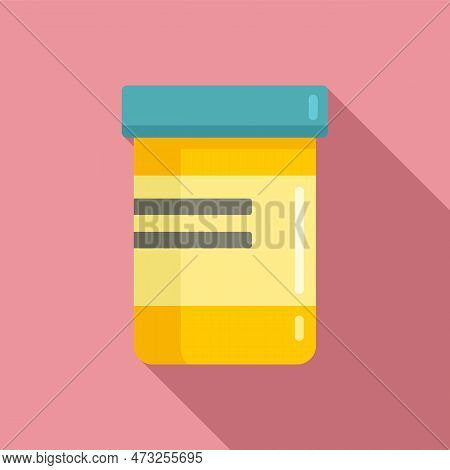 Chicken Pox Pill Jar Icon. Flat Illustration Of Chicken Pox Pill Jar Icon For Web Design