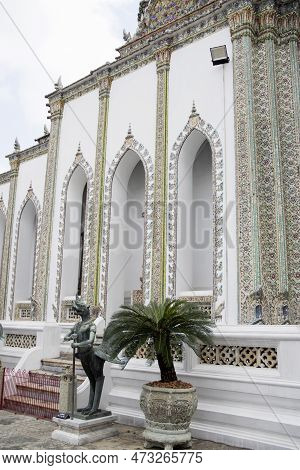 Phra Viharn Yod Temple At Grand Palace Complex In Bangkok. The Building Is Used As A Chapel For Budd