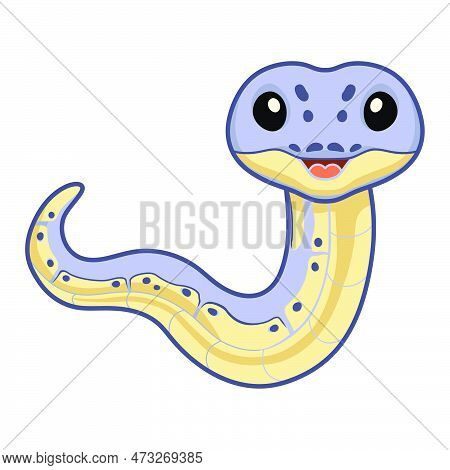 Vector Illustration Of Cute Killer Clown Ball Python Cartoon