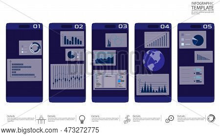 Online Stock Trading. App Screen  Smartphone Design  Template Application Interface With Flat Illust