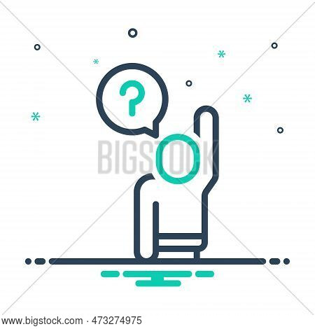 Mix Icon For Asked Question-arise Hand-rise Question-mark Query Catechize Want-to-know Inquire Inter