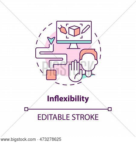 Inflexibility Concept Icon. Customers Demands Problems. Supply Chain Challenge Abstract Idea Thin Li