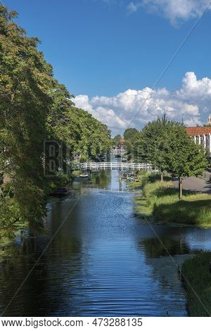 Typical Canal At Norder Boerenvaart In The City Center. Enkhuizen In The Province Of North Holland I