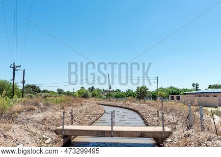 Pedestrian Bridge Over A Canal In Groblershoop In The Northern Cape Province