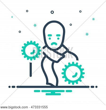Mix Icon For Infected Infectious Contagious Transmissible Epidemic Epidemical Immunity