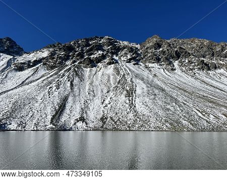 High Alpine Lake Lai Da La Scotta (schottensee Or Schotten Lake) On The Swiss Mountain Road Pass Flu