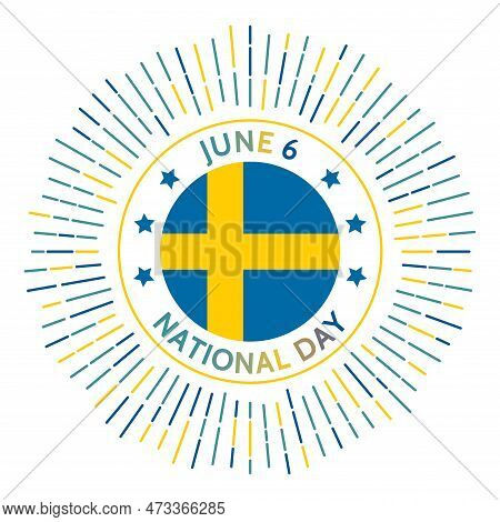 Sweden National Day Badge. Celebrates The Election Of King Gustav Vasa In 1523 And The New Constitut