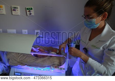 Ilheus, Bahia, Brazil - October 21, 2022: View Of Hospital Materno Infantil Dr. Joaquim Sampaio, In 