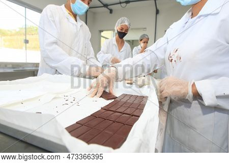 Ilheus, Bahia, Brazil - March 24, 2023: Production Of Chocolate By Students Of A Public School, In T