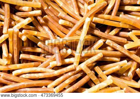 Close Up Of Cooked Polyphosphate Noodles. Healthy Food