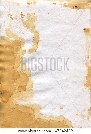 Carta vecchia malandata. Colore tè ricchi.