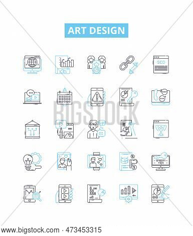 Art Design Vector Line Icons Set. Graphic, Craft, Drawing, Sculpting, Painting, Textile, Printmaking