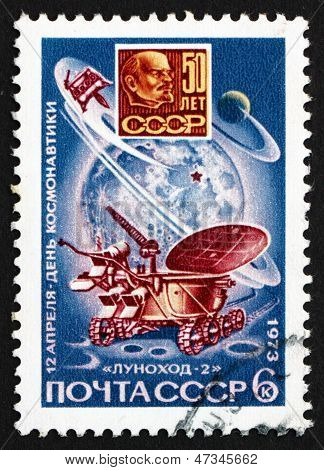 Znaczek pocztowy Rosji 1973 Łunochod 2 na księżyc
