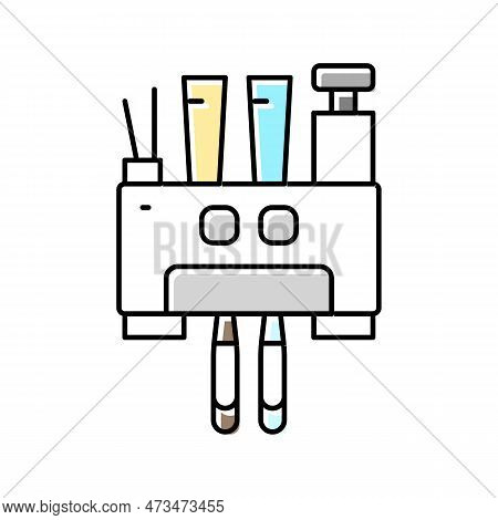 Toothbrush Holder Color Icon Vector. Toothbrush Holder Sign. Isolated Symbol Illustration