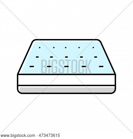 Memory Foam Mattress Bedroom Interior Color Icon Vector. Memory Foam Mattress Bedroom Interior Sign.