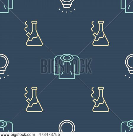 Set Line Diamond Ring, Glass Bong For Smoking Marijuana And Hoodie On Seamless Pattern. Vector