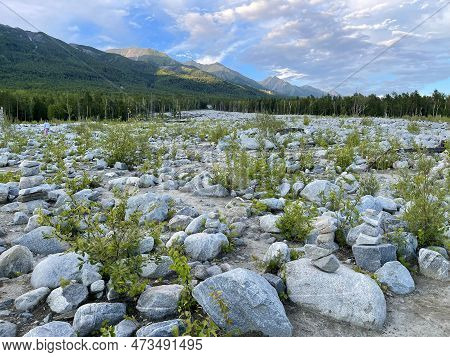 Stone River At The Place Of Mudflow, Sayan, Russia