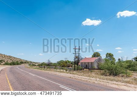 Upington, South Africa - Feb 24, 2023: Historic Church On Road N10 Near Sultanaoord In The Northern 