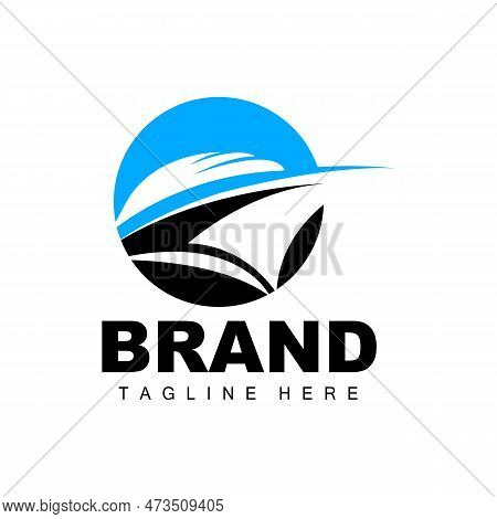 Ship Logo, Ocean Transport Vector, And Cruise Ship, Cargo, Logistics, Sailing School, Speedboat