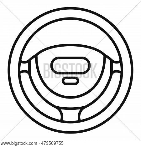 Control Steering Wheel Icon. Outline Control Steering Wheel Icon For Web Design Isolated On White Ba