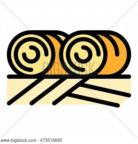 Ranch Field Grass Roll Icon. Outline Ranch Field Grass Roll Vector Icon For Web Design Isolated On W