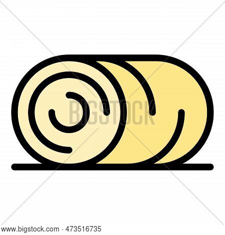 Farm Field Roll Icon. Outline Farm Field Roll Vector Icon For Web Design Isolated On White Backgroun