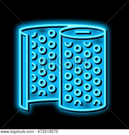 Bubble Wrap Plastic Neon Light Sign Vector. Bubble Wrap Plastic Illustration