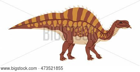 Polacanthus, Spiked, Ankylosaurian Dinosaur Prehistoric Animal, Funny Cartoon Character. Vector Dino