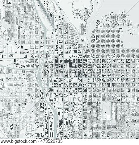 Urban City Vector Map Of Salt Lake City, Utah. Vector Illustration, Salt Lake City Map Grayscale Bla