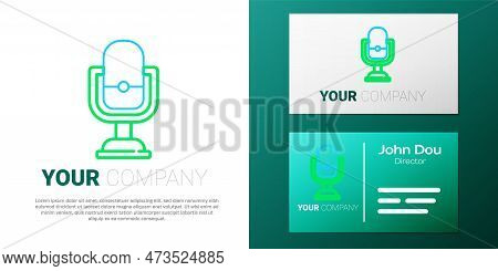 Line Microphone Icon Isolated On White Background. On Air Radio Mic Microphone. Speaker Sign. Colorf