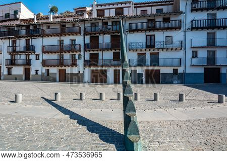 Morella, Spain - August 09, 2022 : The Morella Sundial Is A Stunning Astronomical Clock Located In T