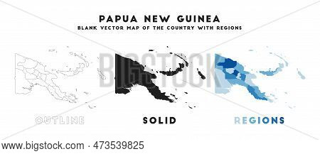 Papua New Guinea Map. Borders Of Papua New Guinea For Your Infographic. Vector Country Shape. Vector