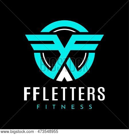 Modern Wing Letter F Ff Logo Design Template. Minimalist Circle Ff Initial Logo.