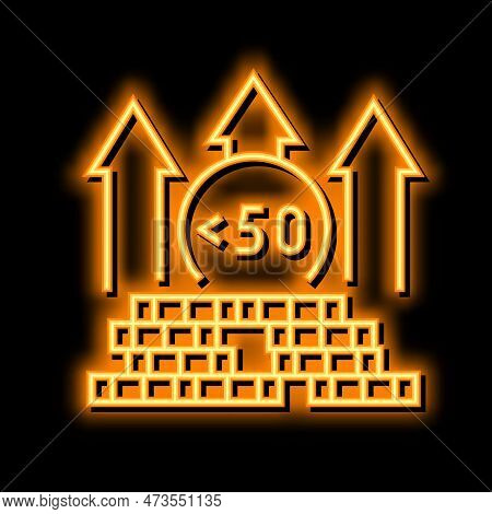 Hyperinflation Finance Neon Light Sign Vector. Hyperinflation Finance Illustration