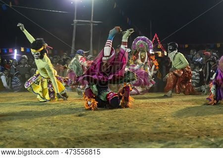 Purulia, West Bengal, India - 23rd December 2015 : Chhau Dance Or Chhou Dance Of Purulia. Unesco's I