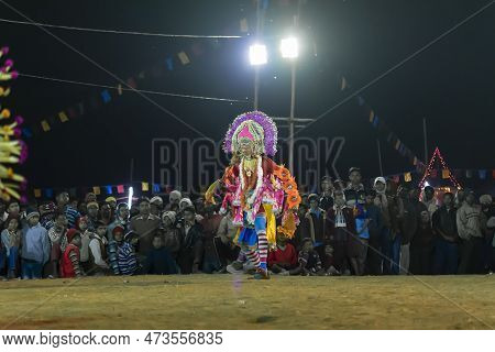 Purulia, West Bengal, India - 23rd December 2015 : Chhau Dance Or Chhou Dance. Unesco's Intangible C