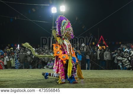 Purulia, West Bengal, India - 23rd December 2015 : Chhau Dance Or Chhou Dance. Unesco's Intangible C