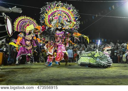 Purulia, West Bengal, India - 23rd December 2015 : Chhau Dance Or Chhou Dance Of Purulia. Unesco's I