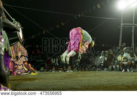 Purulia, West Bengal, India - 23rd December 2015 : Chhau Dance Or Chhou Dance Of Purulia. Unesco's I