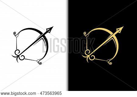 Bow And Arrow Decorative Luxury Elegant Logo Design Icon Template Element Vector