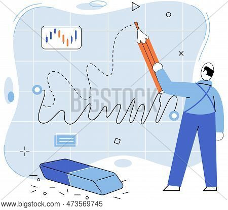 Stock Market Manipulation Concepts Set, Change Business Graph Indicator, Influence Crypto Currency P