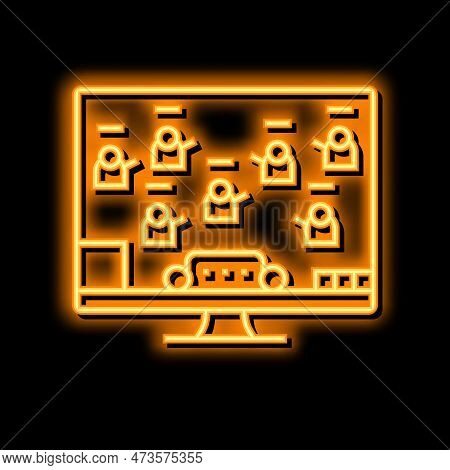 Moba Video Game Neon Light Sign Vector. Moba Video Game Illustration