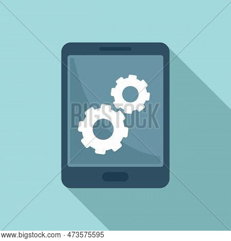 Update Software Tablet Icon. Flat Illustration Of Update Software Tablet Icon For Web Design