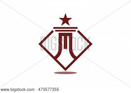 Letter M Law Firm With Rectangular And Star Logo Design Template Element Icon Vector Suitable For Bu