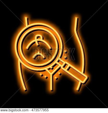 Pubic Hair Neon Light Sign Vector. Pubic Hair Illustration