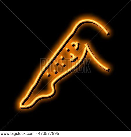 Legs Ingrown Hair Neon Light Sign Vector. Legs Ingrown Hair Illustration