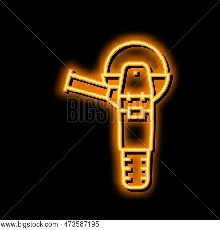 Grinder Tool Repair Neon Light Sign Vector. Grinder Tool Repair Illustration