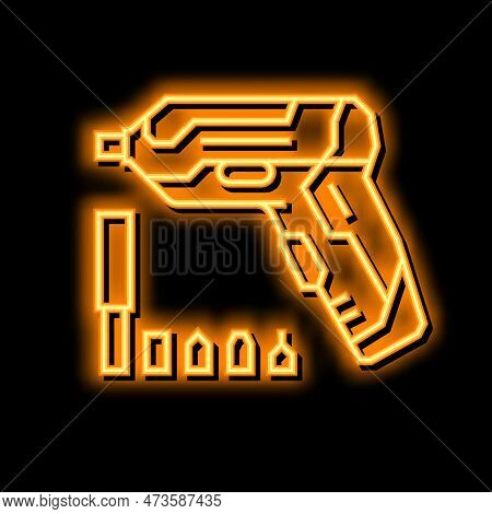 Screwdriver Tool Repair Neon Light Sign Vector. Screwdriver Tool Repair Illustration