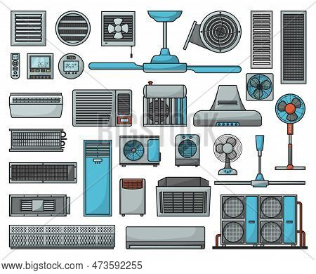 Air Ventilator Color Vector Set Icon.vector Illustration Icons Of Ventilator Equipment.isolated Colo